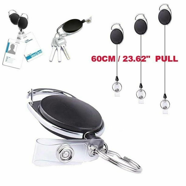 Round Recoil ID Badge Lanyard Retractable Reel Tag Key Card Holder Belt Clip*-* Round Recoil ID Badge Lanyard Retractable Reel Tag Key Card Holder Belt Clip*-*